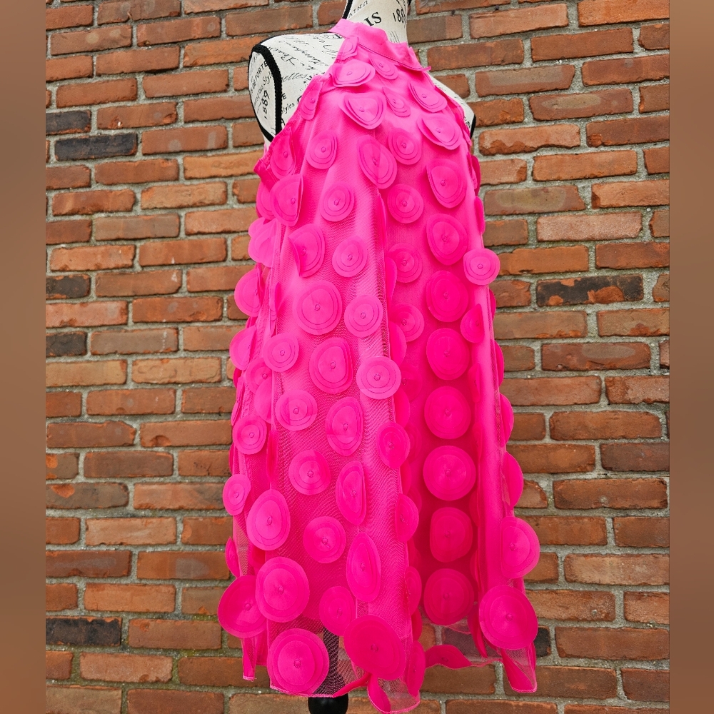 Shein 3D Rosette Pink Sleeveless Mini Dress | Party Statement Dress | Size Small